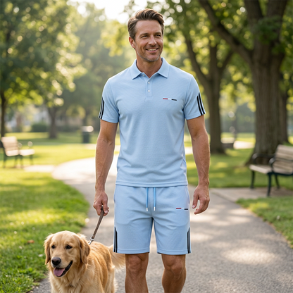 🏆SISTA DAGEN 50% REA🔥Set med kortärmade shorts för män i fritidsstil
