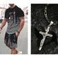 👕50 % RABATT NU! 🔥Mäns grafiska tryck T-shirt och shorts uppsättning – Mjukt tyg, iögonfallande design & Perfekt för sommardagar ☀️