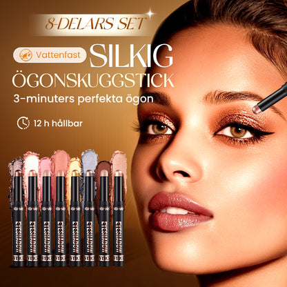 🎅Över 50 000 sålda!🎁✨8 färger glitterögonskugga i stickform - Långvarig Formula med Glitter för Professionell Makeup & Smidig Applicering 🌟👁️