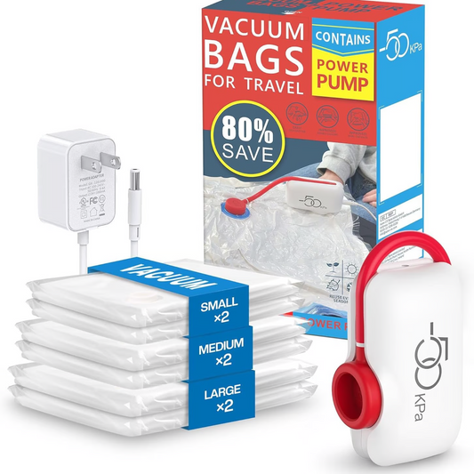 ⏰2025 Ny begränsad tid 50 % rabatt🔥6-pack USB elektriska vakuumkompressionspåsar - spara utrymme och reseljus!