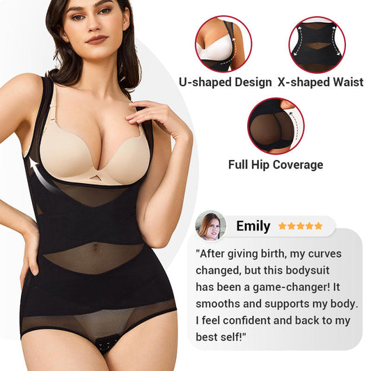 👙💖Lättviktig Yoga Bodysuit Shaper i mesh för kvinnor
