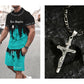 👕50 % RABATT NU! 🔥Mäns grafiska tryck T-shirt och shorts uppsättning – Mjukt tyg, iögonfallande design & Perfekt för sommardagar ☀️