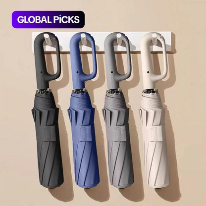 🌧️ StormShield™ Vändbart Automatiskt Paraply – Vindtålig Design, Förstärkt Ram & Reflexdetaljer 🛡️✨