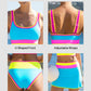 🔥🎁Nyhet 50 % RABATT🔥🌼 Färgblockerad Sportig 3-delars Bikiniset i Nylon – Högmidja med Magekontroll 👙