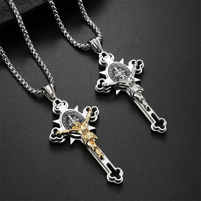 🔥 Kors halsband-Benedict Protection Cross Power Hängsmycke