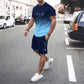 😎Herrset med t-shirt och shorts i gradientfärg