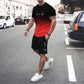 😎Herrset med t-shirt och shorts i gradientfärg