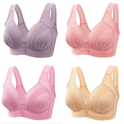 👙 50 % RABATT! 🌸 Andningsbar bomulls-BH med knapprad – Lätt att ta på och av, mjuk och bekväm att bära & Justerbar passform🎀