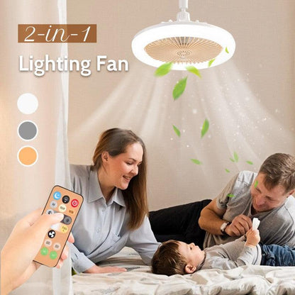 🎁Fjärrstyrd takfläkt med aromaterapi och belysning