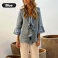 Kvinnor Ruffle Collar Blouse med klockärmar