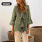 Kvinnor Ruffle Collar Blouse med klockärmar