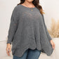 Plus size-jumper med rund halsringning för kvinnor