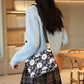 Tryckt crossbody-väska med flera fickor för kvinnor