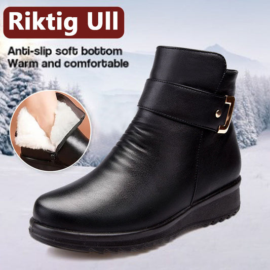 💟Genuine Leather Metal Buckle Velvet Boots🔥45% rabatt + köp 2 gratis frakt📦