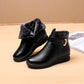 💟Genuine Leather Metal Buckle Velvet Boots🔥45% rabatt + köp 2 gratis frakt📦