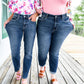 🔥Tummy Control Cuffed Slim Fit Jeans