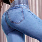 Stretchiga jeans med hög midja