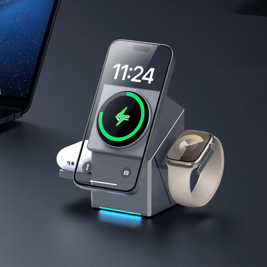 🔥⏰HET REA 49 % RABATT📱3-i-1 hopfällbar magnetisk trådlös laddningsstation