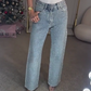 🔥Jeans med strassdetaljer och raka ben