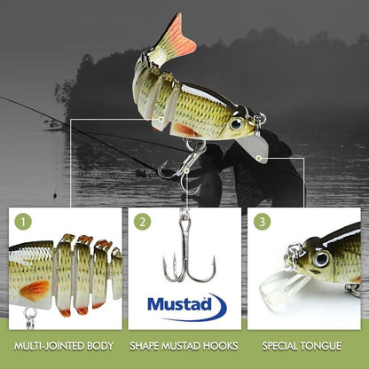 🎣Livslikt sjunkande fiskedrag med flera ledningar