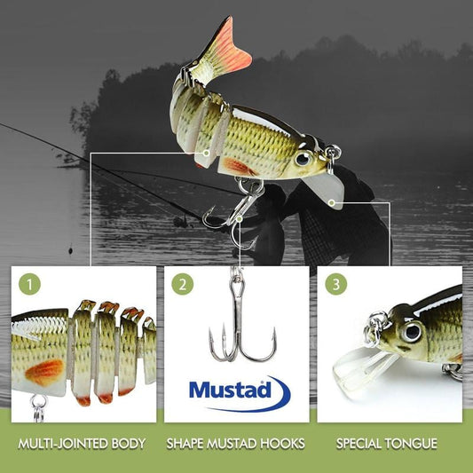 🎣Livslikt sjunkande fiskedrag med flera ledningar