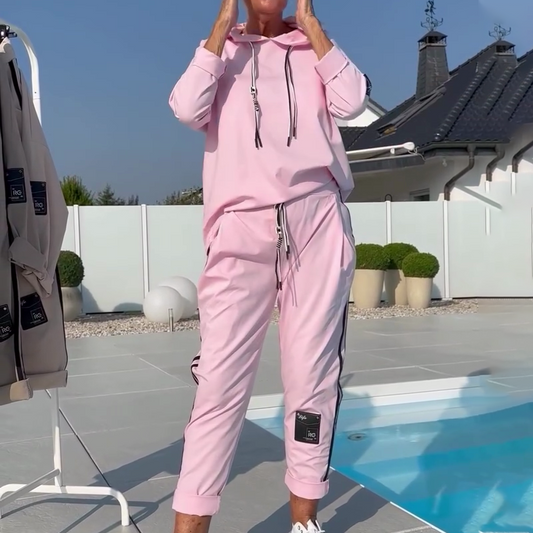 🎊2025 Nya produkter👗Huvtröja och joggingbyxor för damer 2-delat casual set