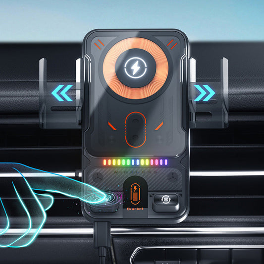 Smart 2-i-1-telefonhållare för bilen med vridfunktion och trådlös laddare