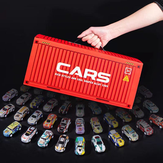 🎄 JULKAMPANJ 50% RABATT! ✨ 48 Minibilar med Inbyggt Garage - Interaktiv Lek med Ljudeffekter och Racerspår för Barn 🚗🎪