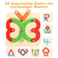 🧩50% RABATT NU!✨Montessoripussel🎁Trägeometriska Former med Mönsterkort för Tidigt Lärande & Kreativ Utveckling🎄