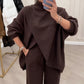 ⏳Begränsad tid 50 % rabatt⏰2-delat set med oversized tröja och byxor för damer👚👖