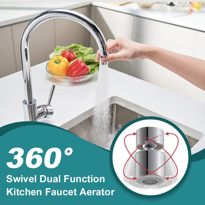 🚰 50% RABATT! 🎉 360° Vridbar Köksblandare – Dubbel Spray, Enkel Installation & Vattensnål 💧📦