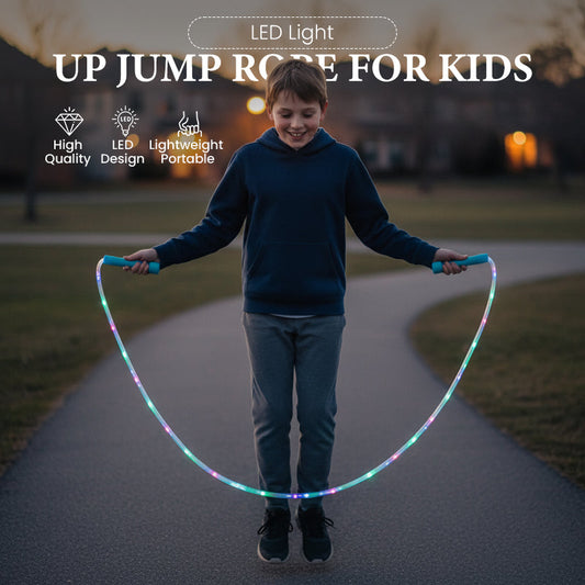 📢📢Köp 1 få 1 gratis🪀Hopprep för barn med färgglada LED-lampor✨