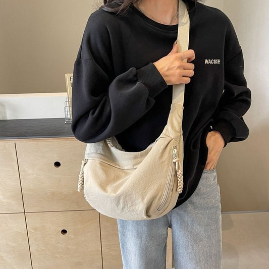 🔥⏰Designer Direct Sales👜Damkläder Enfärgad nylonväska med axelrem