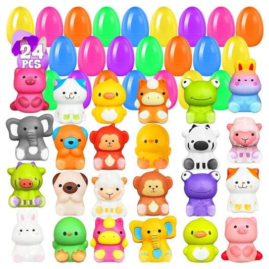 🔥Påskens bästa present 50 % RABATT-🎁24 ST påskägg Färdigfyllda, långsamt stigande squishy-leksaker