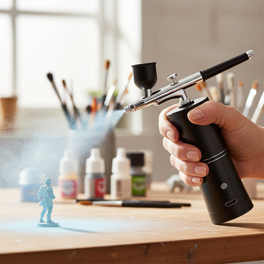 Bärbar sladdlös airbrush-sats med kompressor