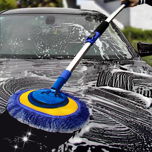 🚗 50 % RABATT NU! 🧽Hållbar aluminium långhandtag teleskopisk biltvätt Mop