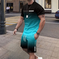 😎Herrset med t-shirt och shorts i gradientfärg