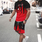 👕50 % RABATT NU! 🔥Mäns grafiska tryck T-shirt och shorts uppsättning – Mjukt tyg, iögonfallande design & Perfekt för sommardagar ☀️