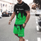 👕50 % RABATT NU! 🔥Mäns grafiska tryck T-shirt och shorts uppsättning – Mjukt tyg, iögonfallande design & Perfekt för sommardagar ☀️