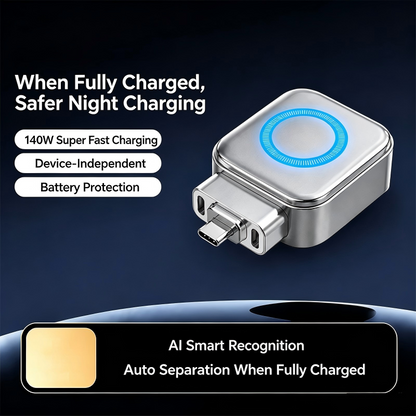 🌞Fräsch in i våren med 50% rabatt!⚡140W supersnabb laddare med AI automatisk avstängning - USB-C PD3.1 - Intelligent batteriskydd - Universal för iPhone, MacBook och surfplattor