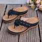 👡🌸 Ortopediska blommiga kilklackssandaler med fotvalvsstöd