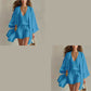 🤍 3-delat fritidsset för damer✨ Loungewear med tunika, topp & shorts – luftiga hemkläder för semestern & vardagen