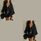 🤍 3-delat fritidsset för damer✨ Loungewear med tunika, topp & shorts – luftiga hemkläder för semestern & vardagen