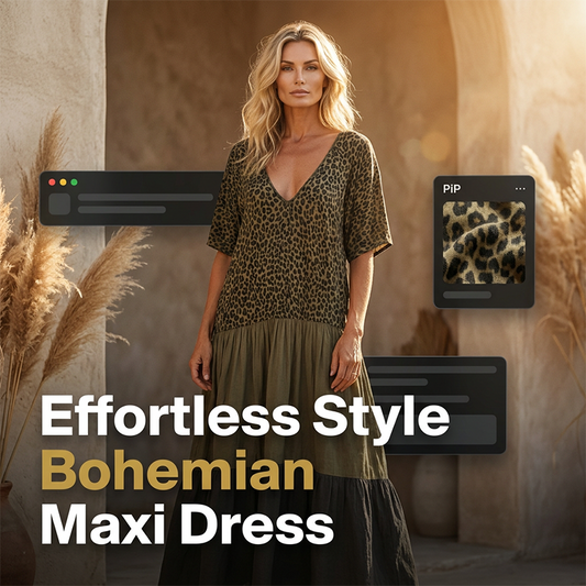 🌸 50 % RABATT! 🌸 Elegant maxiklänning i bohemisk stil för damer🧡