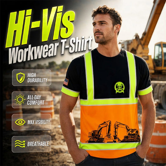 🦺 Rea 2026 – Över 11 000 sålda!🔥Arbets-T-shirt med hög synlighet – Iögonfallande säkerhetsdesign 🚧