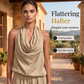 👗 50% RABATT NU! ✨ Chic Draped Halter Neck Jumpsuit – Andningsbar Vida Ben & Elegant Dag till Kväll – Perfekt för Sommaren ☀️