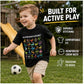Barn-T-shirt med dinosaurie- och alfabetstryck