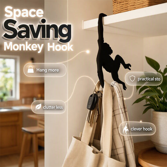 🐒 50 % RABATT NU! 🍌 Apformad bananakrok – platsbesparande, verktygsfri & lekfull design – perfekt för frukt, väskor och handdukar 🏠