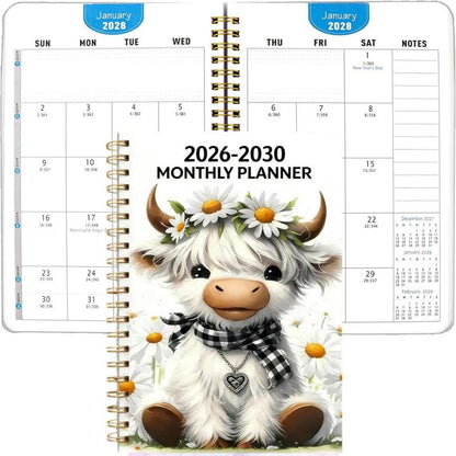 🏆📅Över 50 000 sålda! Nästan slut – 💥🐮 Highland Cow 5-årig månadsplanerare – Långsiktig organisationsplanering & målplanering på ett och samma ställe ✨