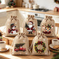 🎄✨ Julklappspåsar med dragsko – festliga tomte- och renmotiv med dubbel dragsko och hållbart tyg 🎁